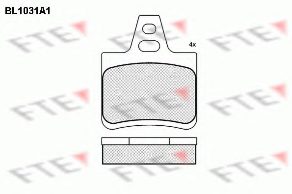 Комплект тормозных колодок, дисковый тормоз FTE BL1031A1