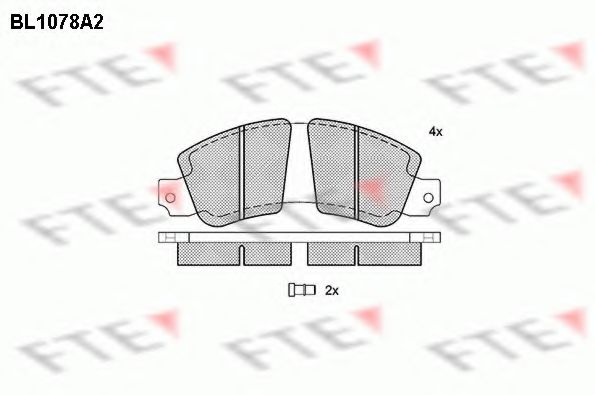 Комплект тормозных колодок, дисковый тормоз FTE BL1078A2