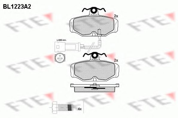 Комплект тормозных колодок, дисковый тормоз FTE BL1223A2