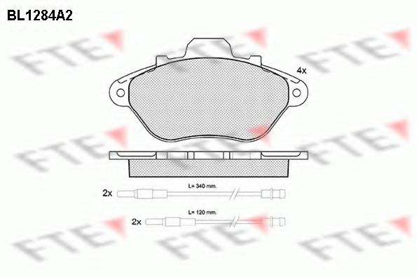 Комплект тормозных колодок, дисковый тормоз FTE BL1284A2