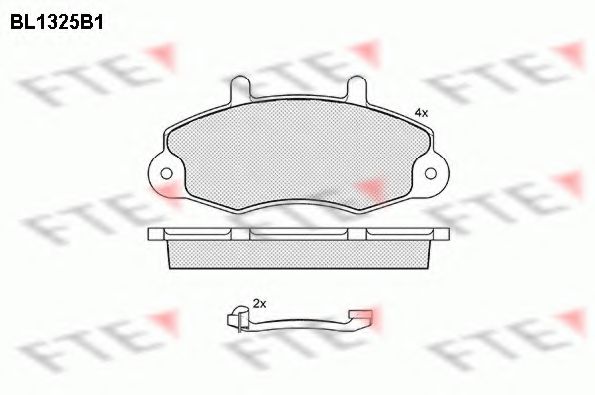 Комплект тормозных колодок, дисковый тормоз FTE BL1325B1