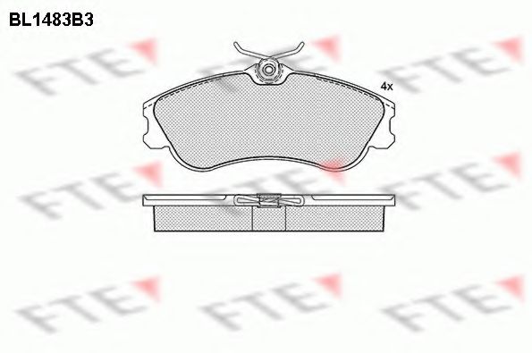 Комплект тормозных колодок, дисковый тормоз FTE BL1483B3