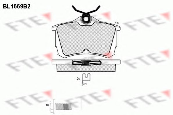 Комплект тормозных колодок, дисковый тормоз FTE BL1669B2