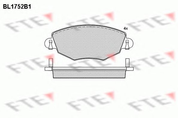 Комплект тормозных колодок, дисковый тормоз FTE BL1752B1