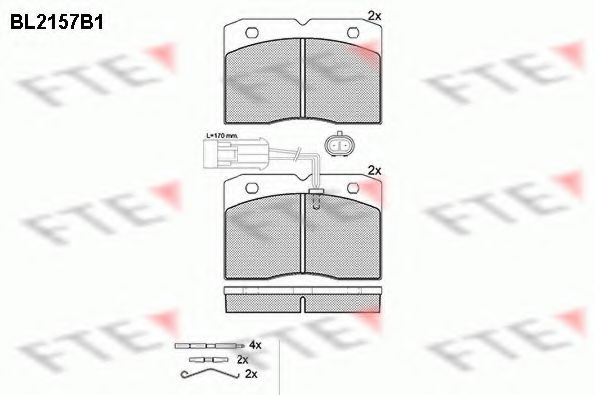 Комплект тормозных колодок, дисковый тормоз FTE BL2157B1