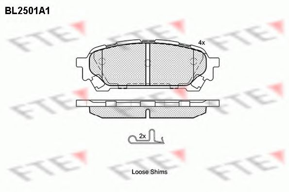 Комплект тормозных колодок, дисковый тормоз FTE BL2501A1