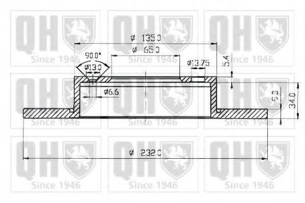 Тормозной диск QUINTON HAZELL BDC5043