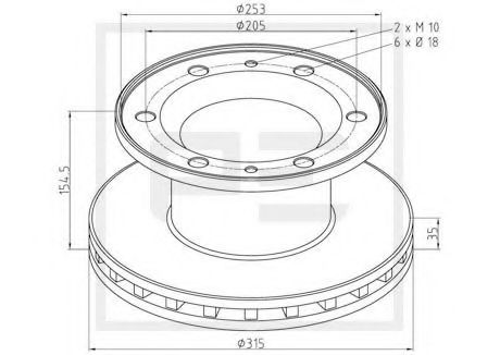 Тормозной диск PE Automotive 056.104-00A