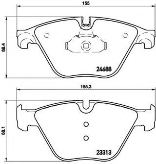 Комплект тормозных колодок, дисковый тормоз BREMBO P 06 074