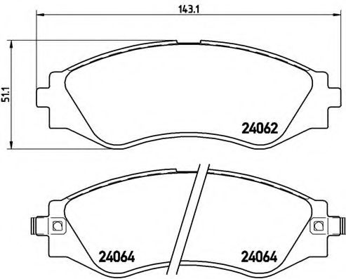 Комплект тормозных колодок, дисковый тормоз BREMBO P 10 006