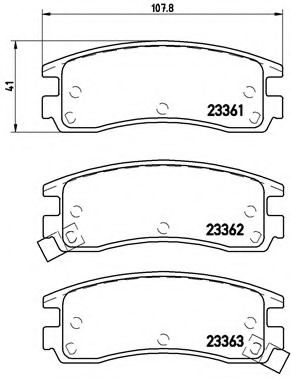 Комплект тормозных колодок, дисковый тормоз BREMBO P 59 027