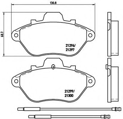 Комплект тормозных колодок, дисковый тормоз BREMBO P 61 036