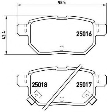 Комплект тормозных колодок, дисковый тормоз BREMBO P 83 133