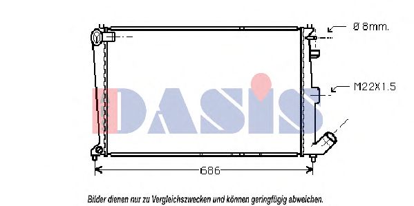 Радиатор, охлаждение двигателя AKS DASIS 060180N