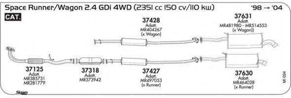 Система выпуска ОГ AKS DASIS SGMI034