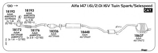 Система выпуска ОГ AKS DASIS SGAR115