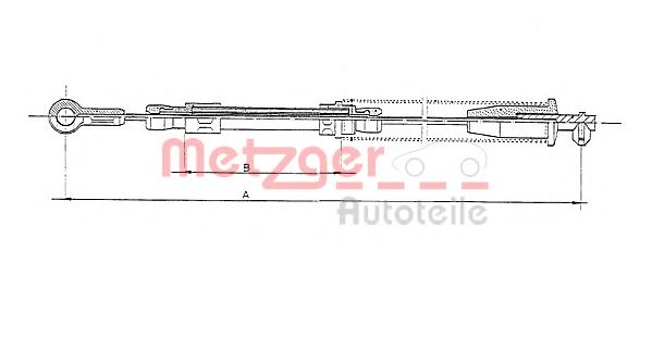 Трос, стояночная тормозная система METZGER 1251.9
