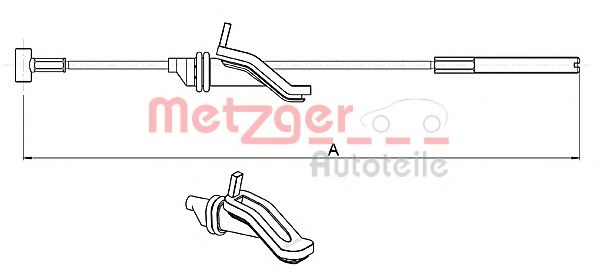 Трос, стояночная тормозная система METZGER 10.5363