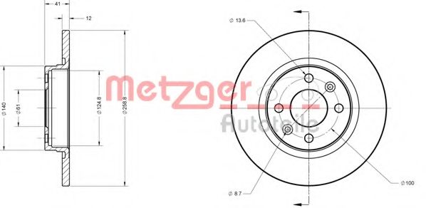 Тормозной диск METZGER 6110170