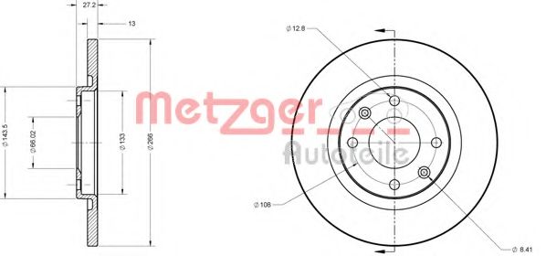 Тормозной диск METZGER 6110185