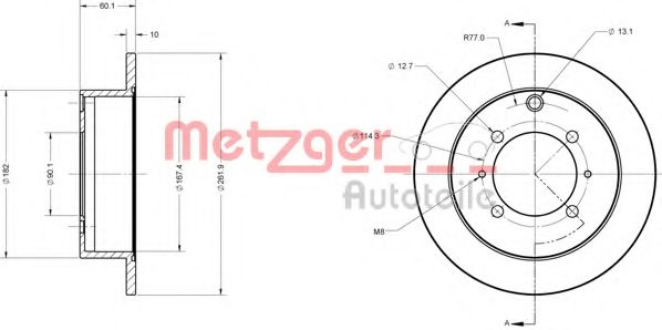 Тормозной диск METZGER 6110221