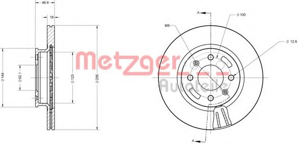 Тормозной диск METZGER 6110544