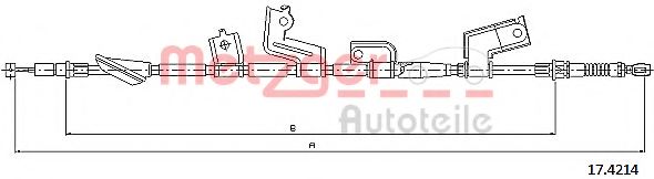 Трос, стояночная тормозная система METZGER 17.4214