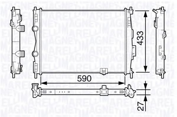 Радиатор, охлаждение двигателя MAGNETI MARELLI 350213136100