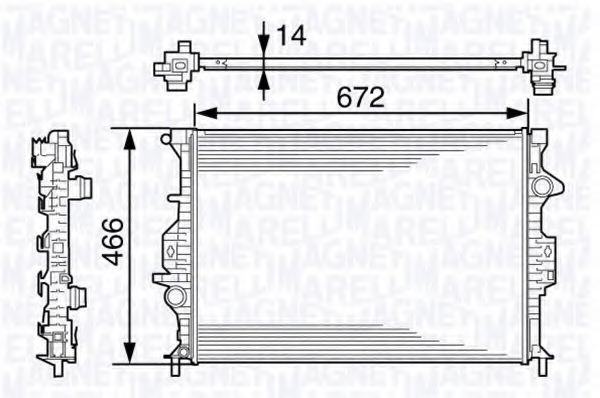 Радиатор, охлаждение двигателя MAGNETI MARELLI 350213138500