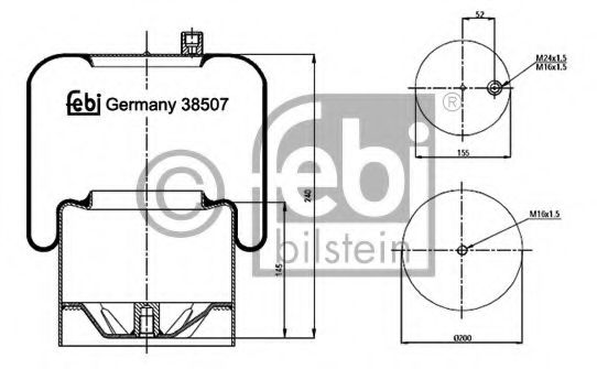 Кожух пневматической рессоры FEBI BILSTEIN 38507