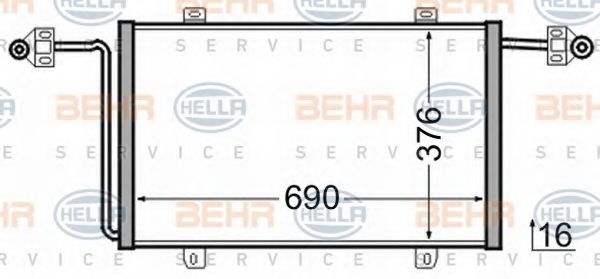 Конденсатор, кондиционер BEHR HELLA SERVICE 8FC 351 306-541