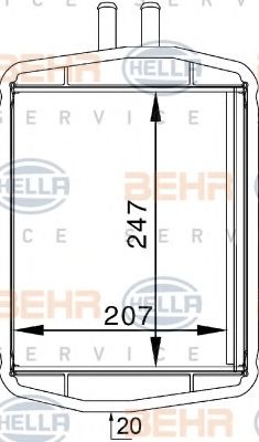 Теплообменник, отопление салона BEHR HELLA SERVICE 8FH 351 313-241