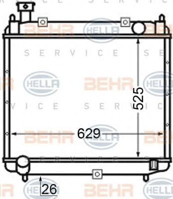 Радиатор, охлаждение двигателя BEHR HELLA SERVICE 8MK 376 704-661