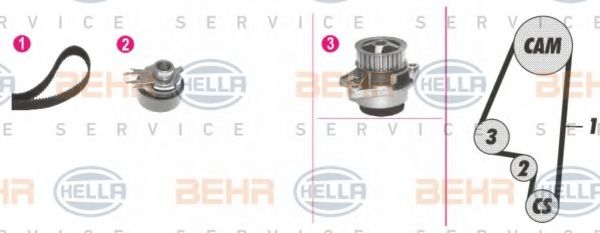 Водяной насос + комплект зубчатого ремня BEHR HELLA SERVICE 8MP 376 800-891