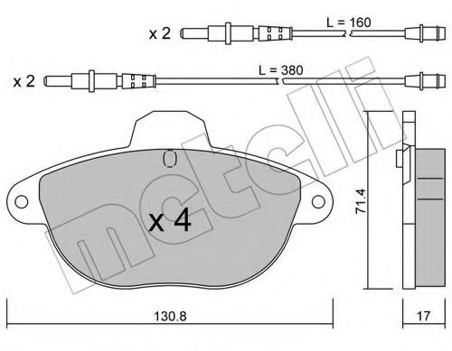 Комплект тормозных колодок, дисковый тормоз METELLI 22-0290-0