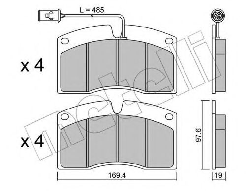 Комплект тормозных колодок, дисковый тормоз METELLI 22-0648-1