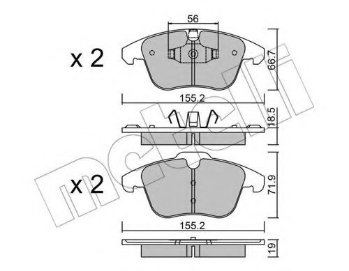 Комплект тормозных колодок, дисковый тормоз METELLI 22-0675-3