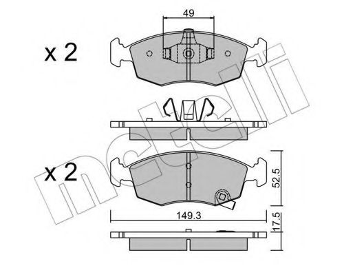 Комплект тормозных колодок, дисковый тормоз METELLI 22-0274-5