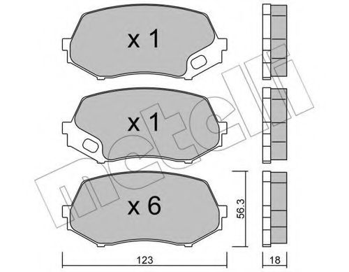 Комплект тормозных колодок, дисковый тормоз METELLI 22-0874-0