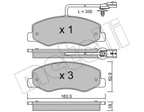 Комплект тормозных колодок, дисковый тормоз METELLI 22-0900-0