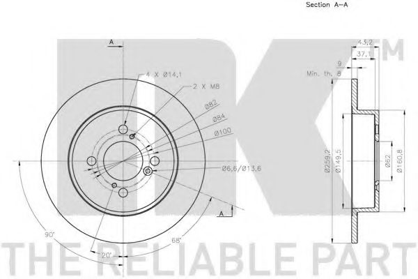 Тормозной диск NK 315225