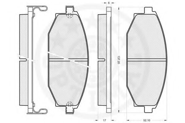 Комплект тормозных колодок, дисковый тормоз OPTIMAL 10406