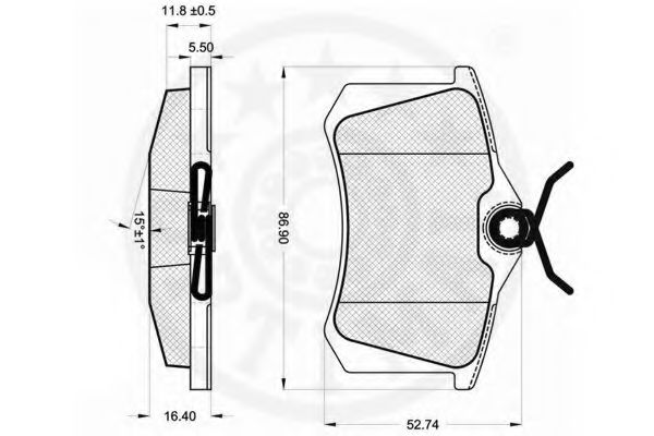 Комплект тормозных колодок, дисковый тормоз OPTIMAL 23554