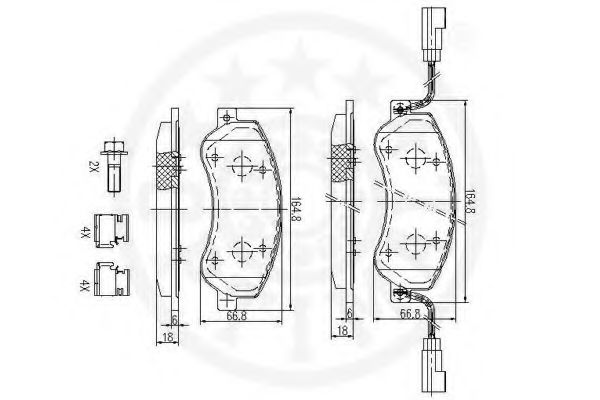 Комплект тормозных колодок, дисковый тормоз OPTIMAL 12446