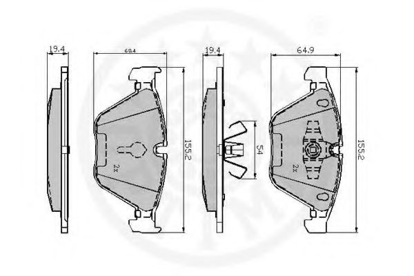 Комплект тормозных колодок, дисковый тормоз OPTIMAL 12539