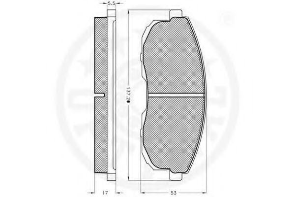 Комплект тормозных колодок, дисковый тормоз OPTIMAL 9597