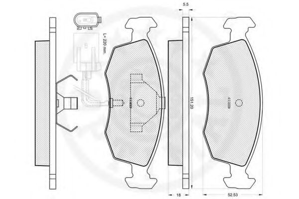 Комплект тормозных колодок, дисковый тормоз OPTIMAL 20907