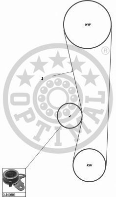 Комплект ремня ГРМ OPTIMAL R1061