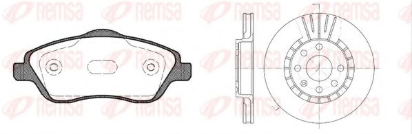 Комплект тормозов, дисковый тормозной механизм REMSA 8774.04