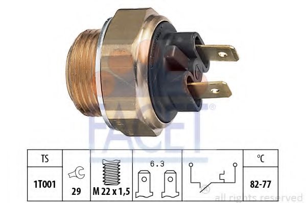 Термовыключатель, вентилятор радиатора FACET 7.5030